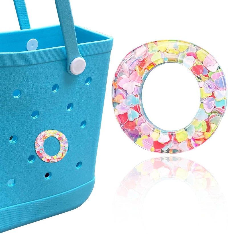 HLUWA Letter Charms for Bogg and Simply Southern Bags - Alphabet Sequin Lettering Accessories, Insert Decorative Letters for Handbag, Beach Tote - Image 1